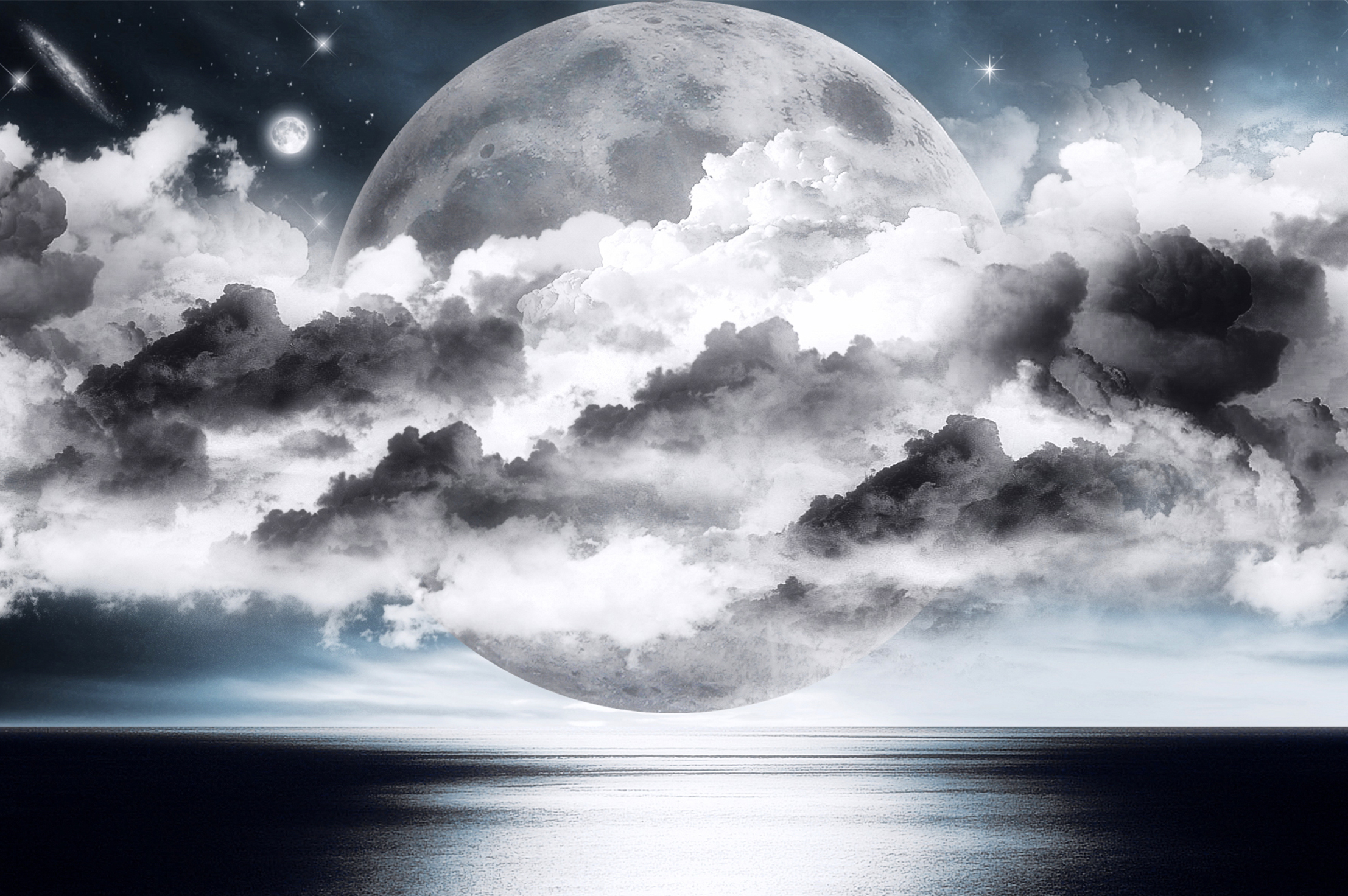 Картина небо луна. Луна в облаках. Луна на небе. Облака фэнтези. Мистическое небо.